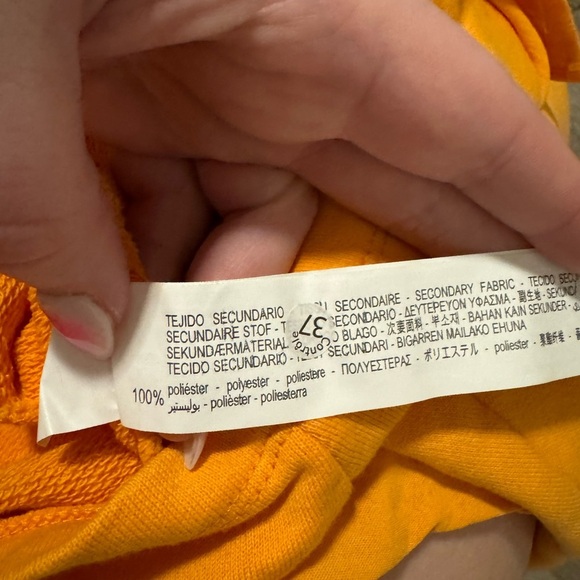 Zara Ruffle Tiered Layered Long Sleeve Crop Top Orange Women’s Small Sweater - Picture 6 of 11